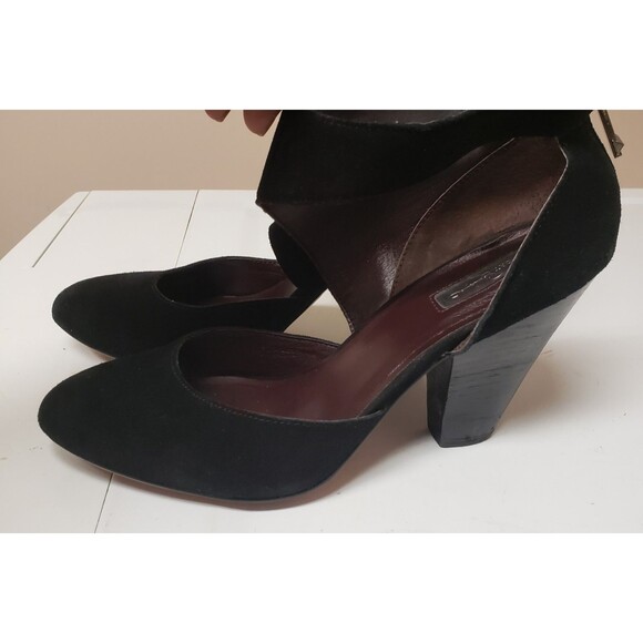 Report Signature Womens Black Suede Ankle Strap Block Heel Dress Shoes Sz 10 POE - Picture 7 of 15
